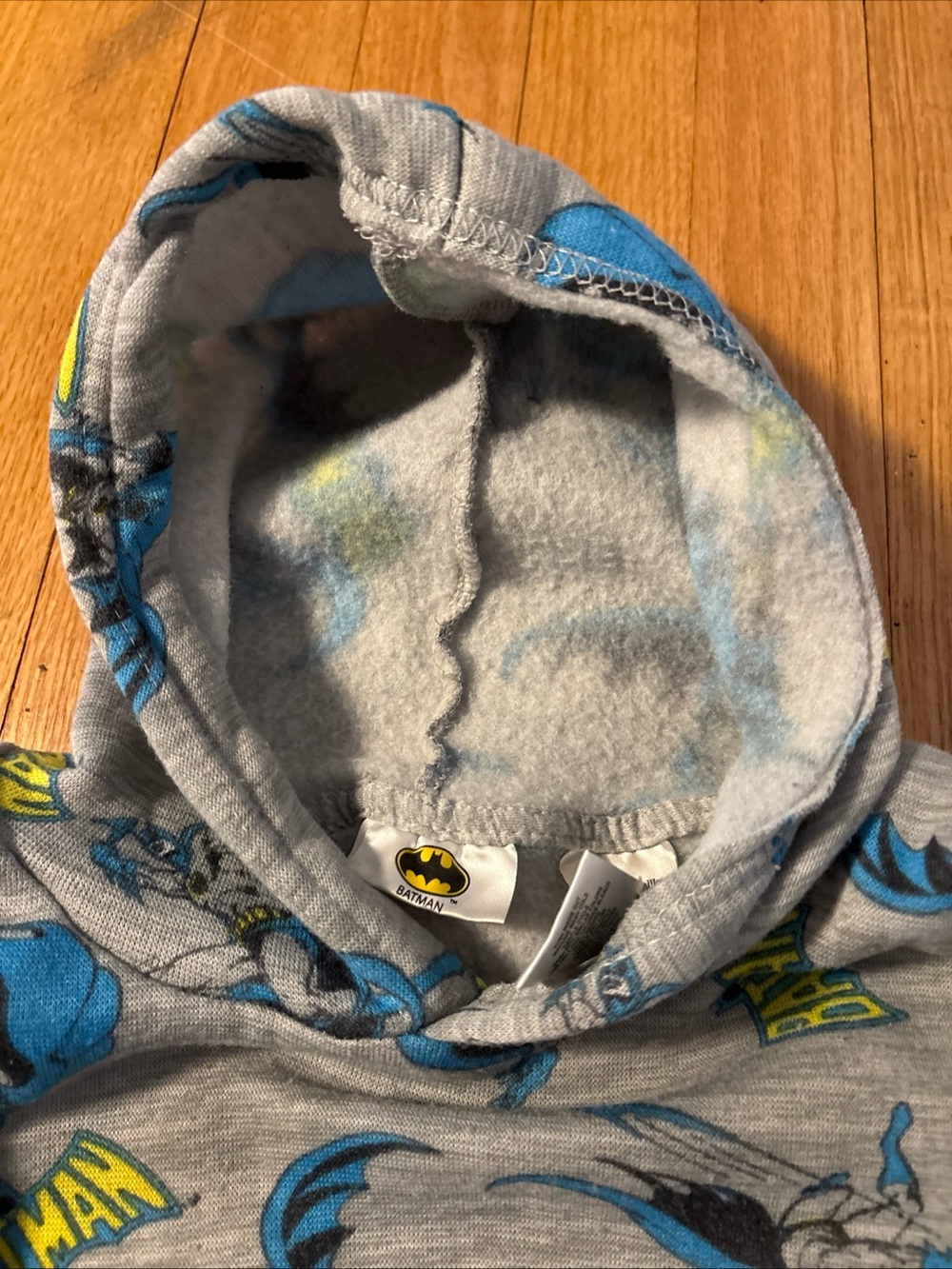 Batman Light Gray & Blue Graphic Hoodie